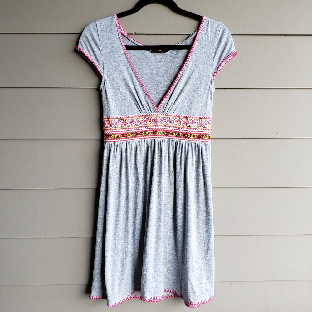 Embroidered Mini Dress